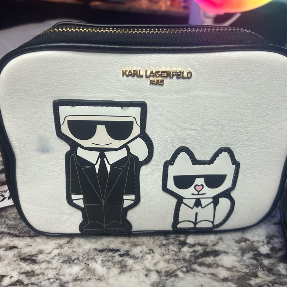 Karl Lagerfeld Black and White crossbody Bag - Picture 2 of 12